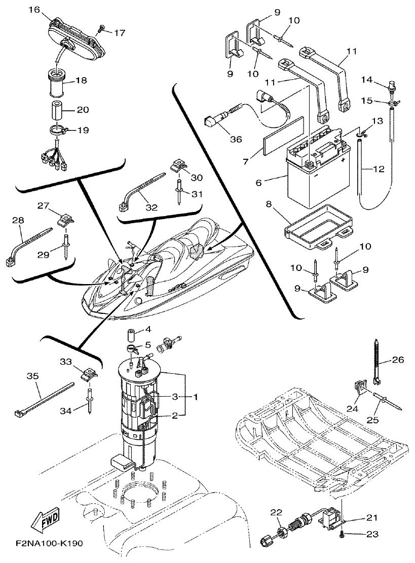 Yamaha F2NN ELECTRICAL 3 parts diagram